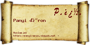 Panyi Áron névjegykártya